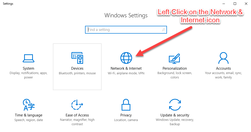 Open Network Settings